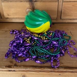 Mardi Gras Nerf Football Purple Green Gold Beads Party Krewe Favors NEW
